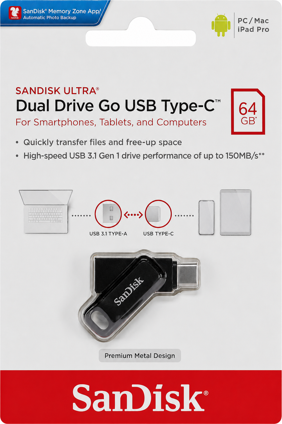 SanDisk Ultra Dual Drive Go USB-3.0 Type-C